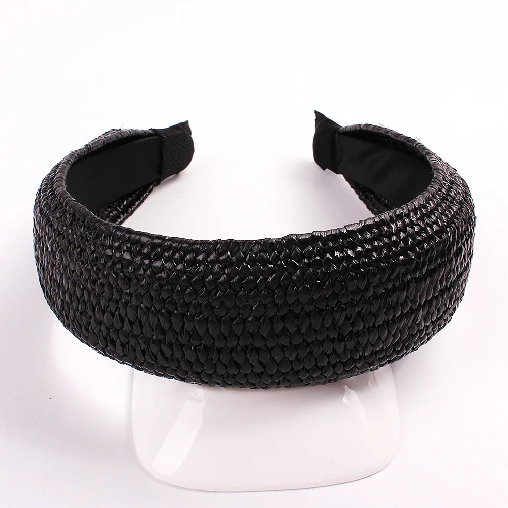 New fashion Solid color hand-knotted knotted Headbands for Women Hair Accessories Solid color Wide  Headwear Hairbands