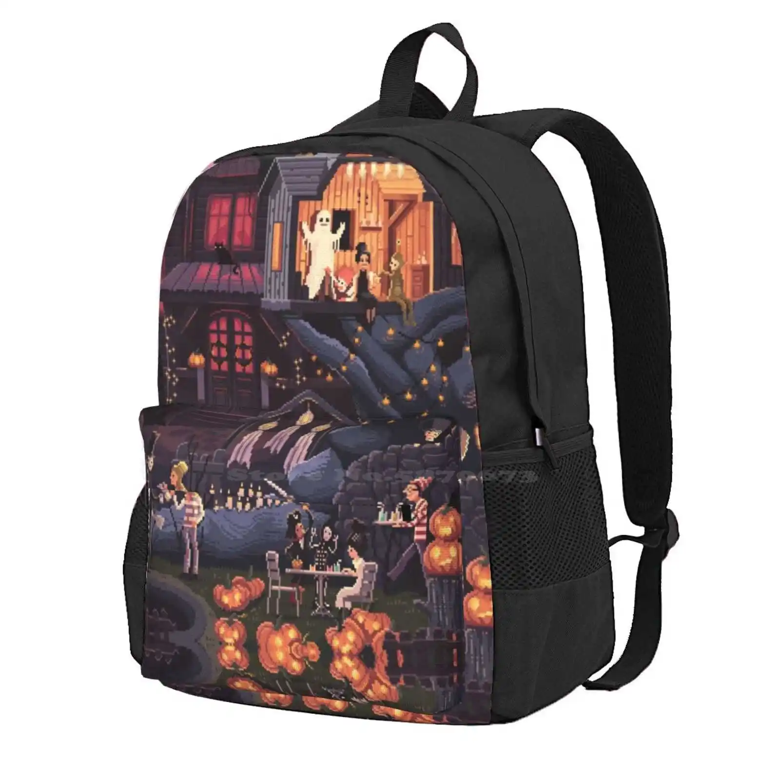 Scene #35: 'Pumpkins' Hot Sale Schoolbag Backpack Fashion Bags Pixelart Pixelshuh Octavi Navarro Scenes