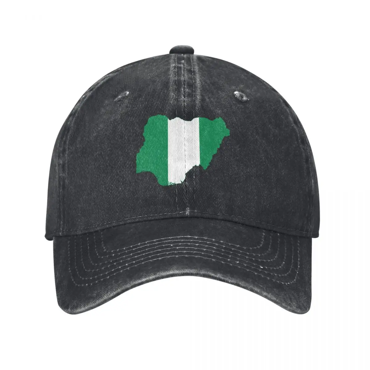 

Flag map of Nigeria Baseball Cap Golf western Hat Snap Back Hat Unique hats Caps Male Women's