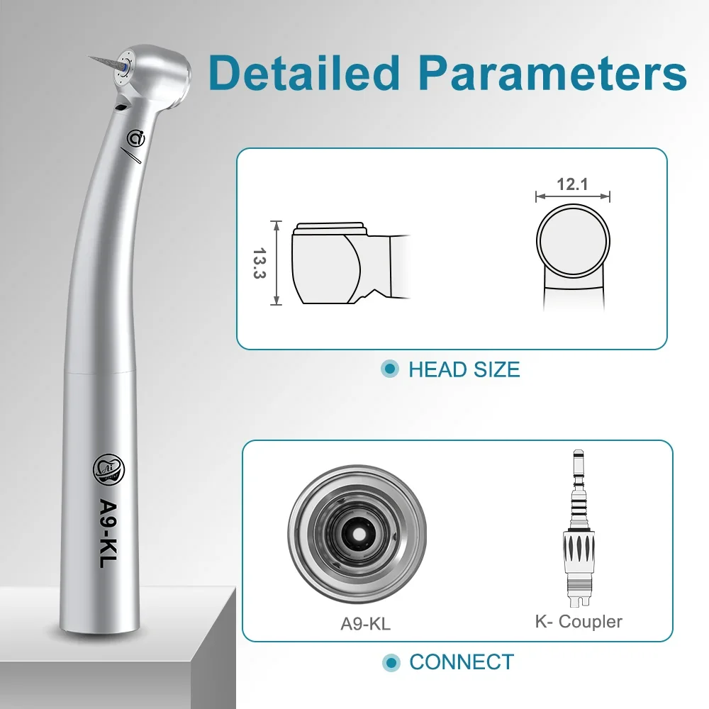 Dental Optical Air Turbine High Speed Hand Piece Ceramic Bearings Standard Head K-Coupler A9-KL Aiko handpiece