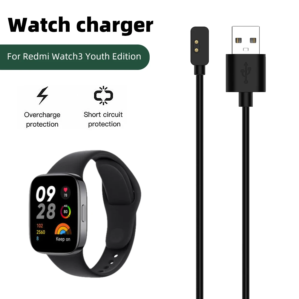 USB 충전 케이블, 스마트 워치 도크 충전기 어댑터, 고속 충전 액세서리, Redmi Watch 3 Lite, Active, Band 2