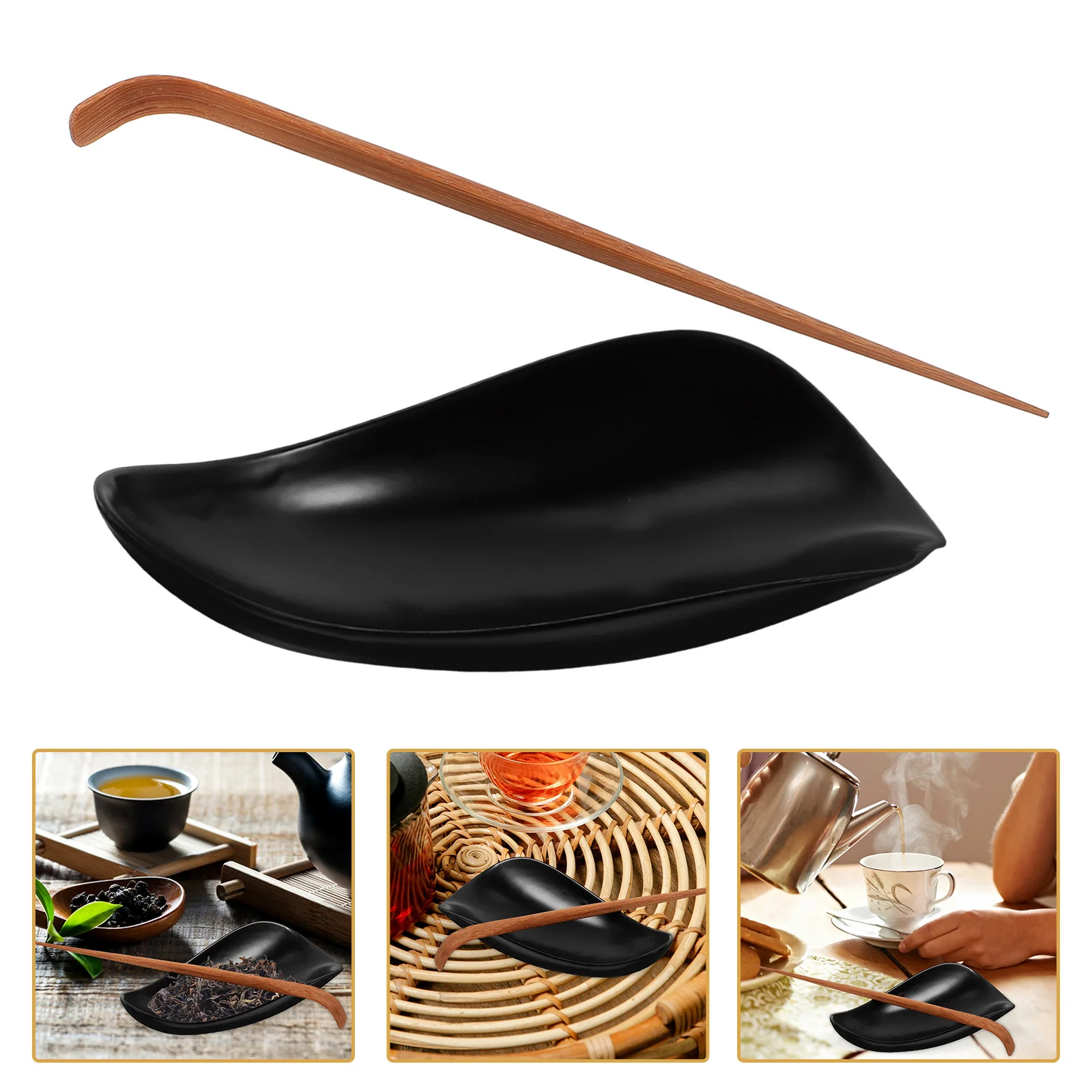 

Ceramic Tea Tray Multi-Functional Scoop Measure Tool Elegant Design Accessories Tea Needle Coffee Beans Dosing Cup