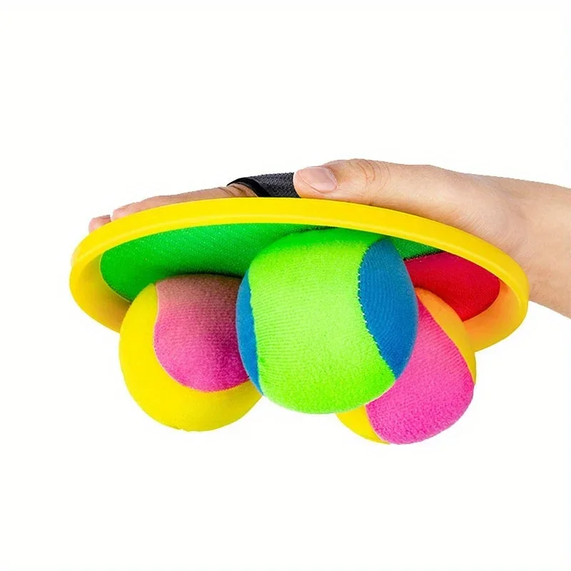 Brinquedos infantis de bola pegajosa, conjunto de lançamento e bola 2 bolas e bola, conjunto de jogos de praia perfeito conjunto de playground quintal