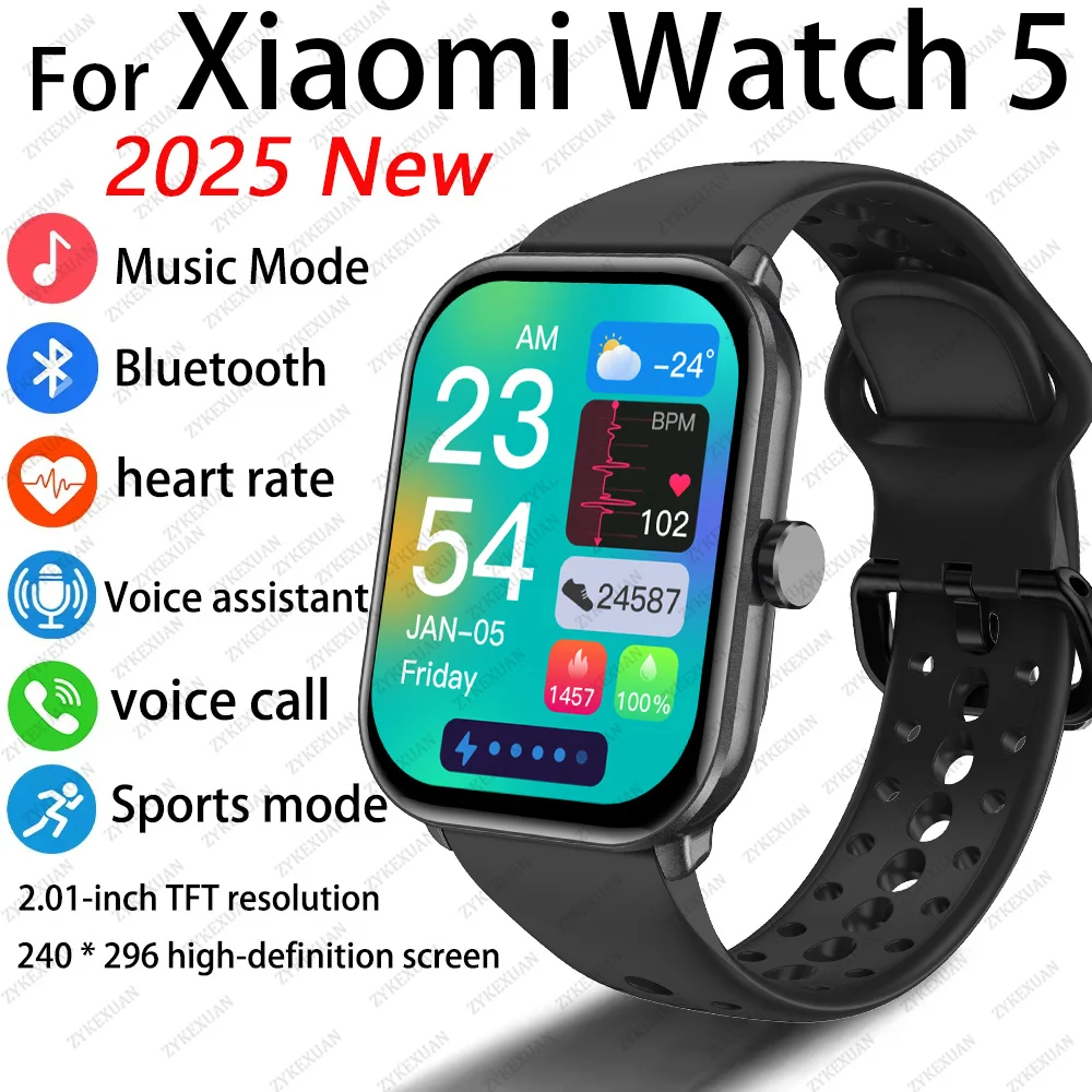 2024 New For Huawei Xiaomi Smart Watch Men Women 2.01-Inch HD AMOLED Full Touch Screen IP67 Waterproof Bluetooth Call SmartWatch