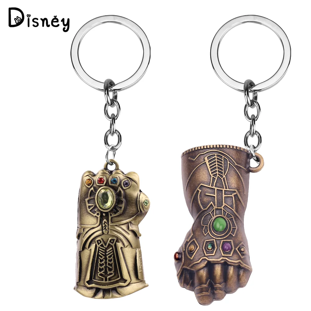 Marvel Superhero Thanos Infinity Gauntlet Keychain Vintage Fashion Backpack  Accessories Metal Pendant Keyring Car Key Chain