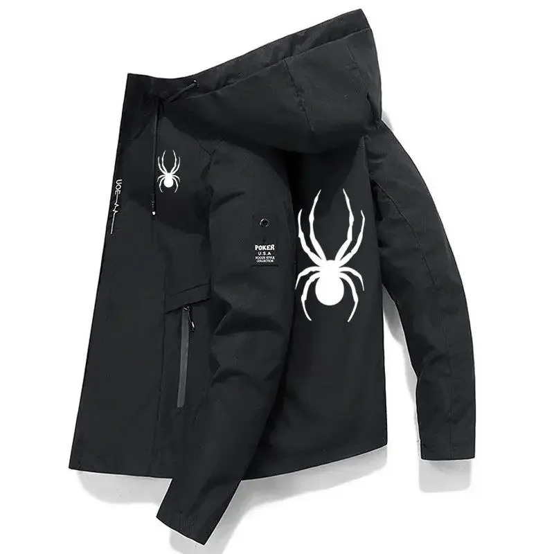 

Men's Solid Color Zipper Windproof Sports Jacket High Quality Casual Straight Hoodie Fishing Waterproof Outdoor Tops