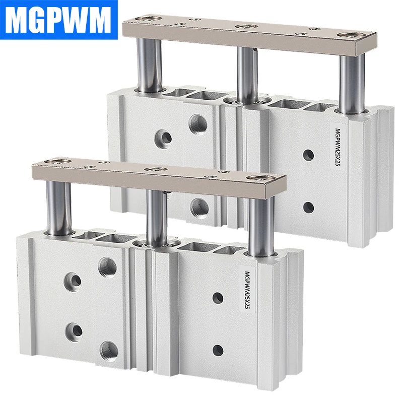 

MGPWM20/25/32/40-25-50-75-100-150-175-200 Wide Pneumatic Air Cylinder With Guide Rod Piston Thress Axis With Triaxial