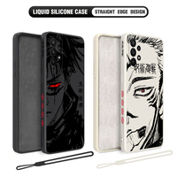 Anime Jujutsu Kaisen Phone Case for Oneplus Nord 3 2 9R 9 8T 8 7 7T Pro 6 5G Liquid Silicone Cover with Hand Strap