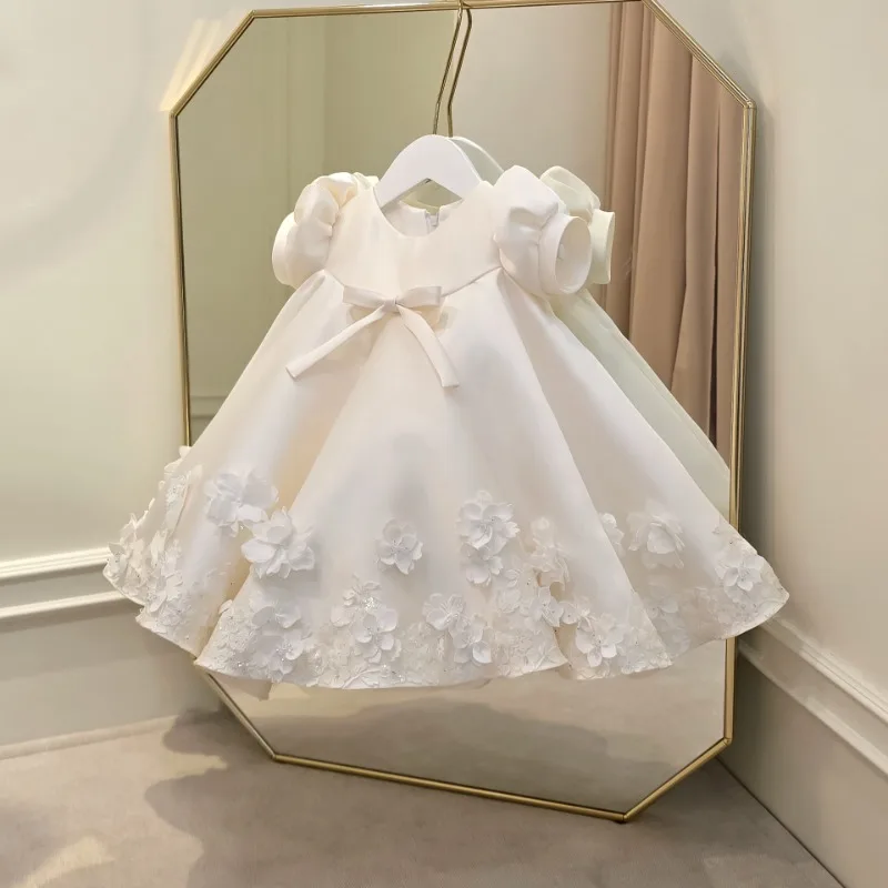 2026 New Style Simple and Sweet Girl's Dress for Sale Lace-style Fashionable Korean-style Baby Girl First Birthday Dress