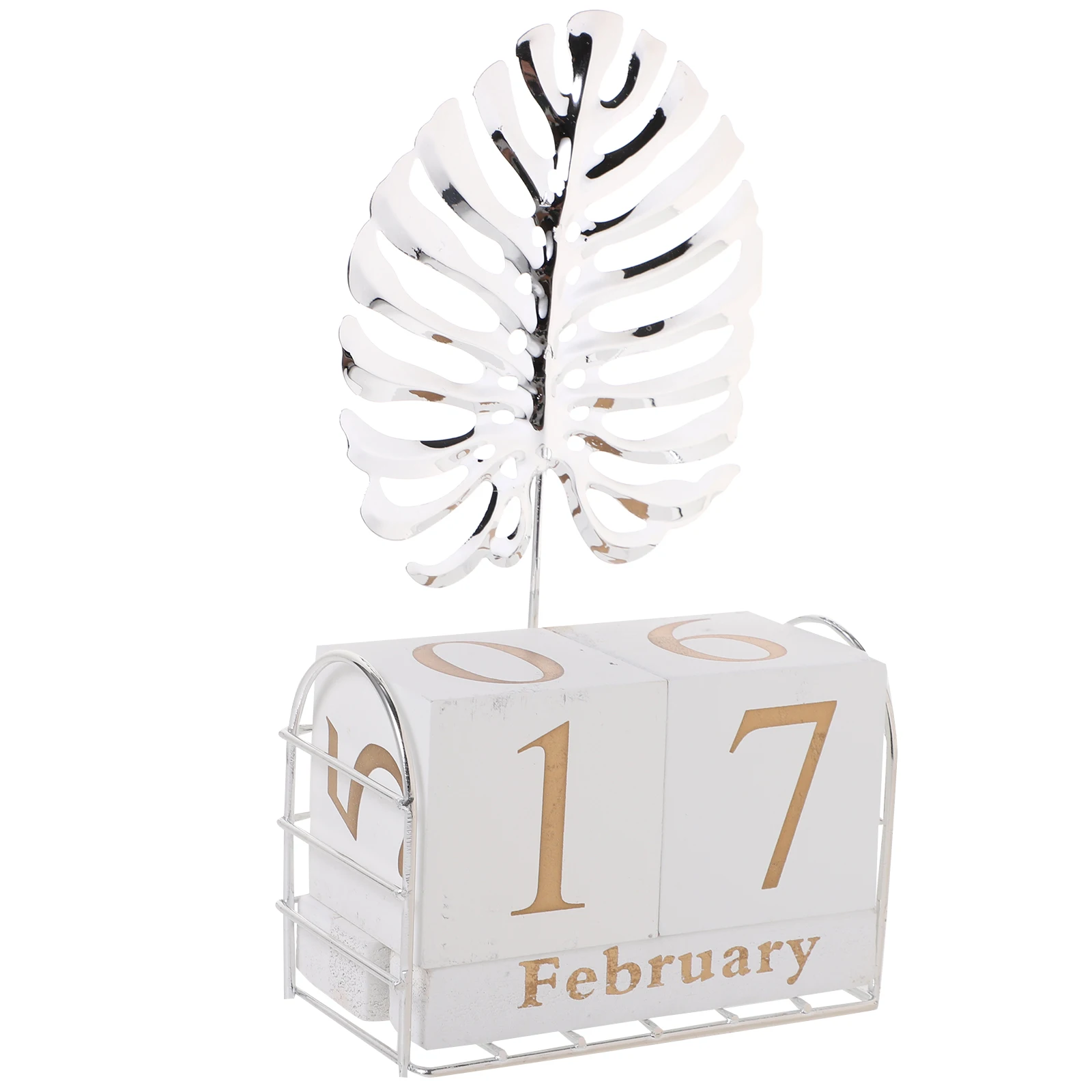 

Wooden Digital Perpetual Calendar Creative Desk Block Calendar for Date Display Home Office Decor Wooden
