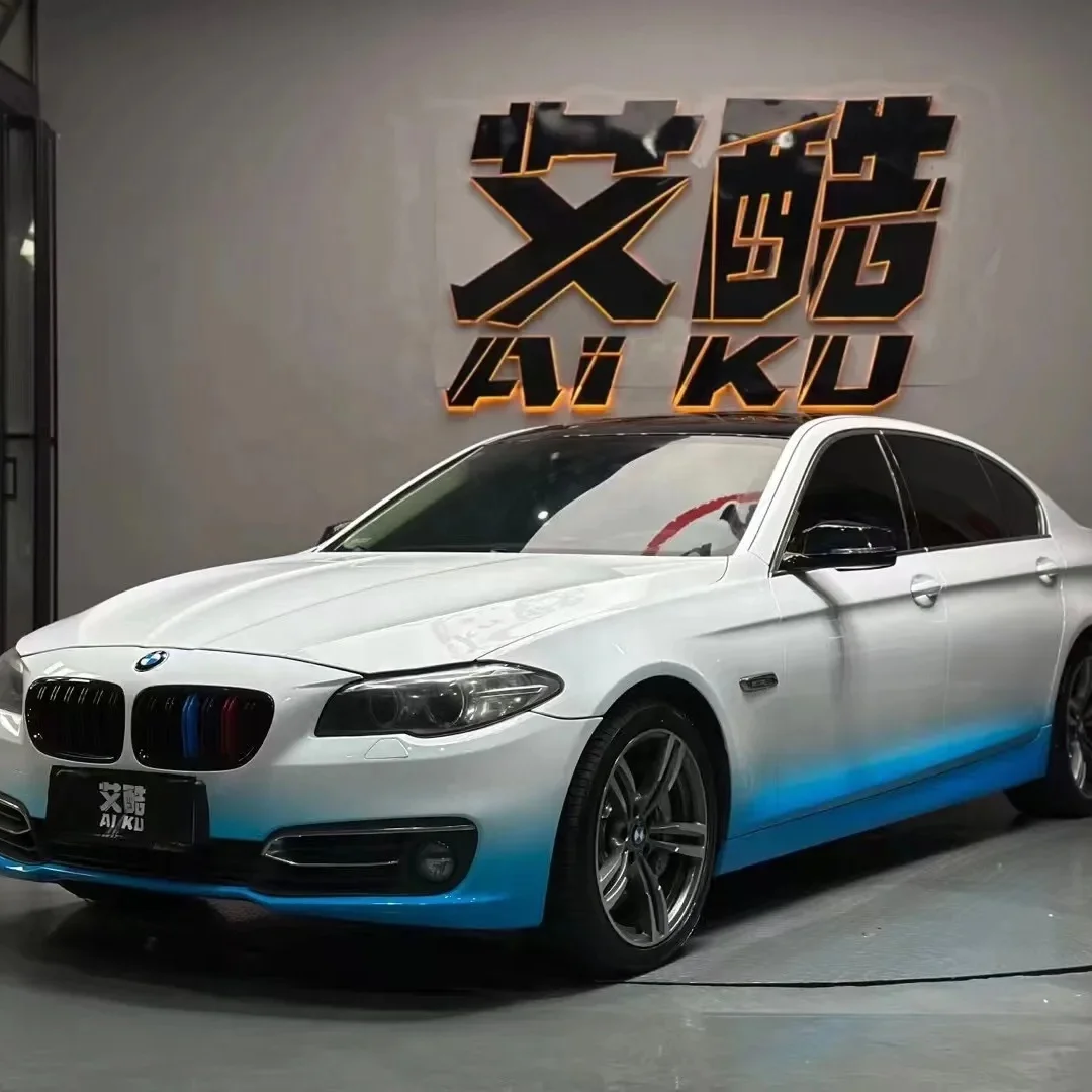 

Gradient Paint Car Wrap Vinyl Car White to Blue Body Stickers Self-adhesive Automotive Gloss Gradient Film