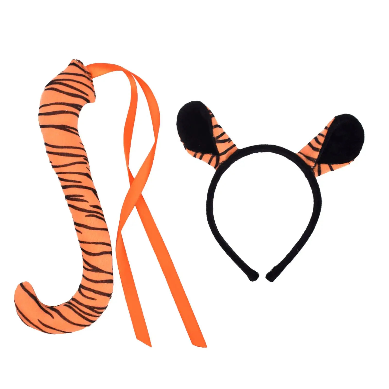 Tiger Ears And Tail Tiger Hair Hoop Dress Up Animal Ears Ears Hair Clip for Stage Performance Carnival Party Halloween Kids