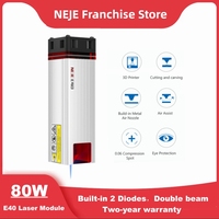 NEJE 80W Laser Module Kit Fixed Focus Dual Beam E40 Laser Head for Professional Wood Cutting and Stainless Steel Engraving Tool