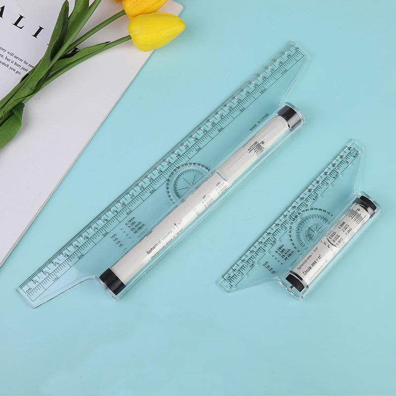 

LMDZ 1 Angles Line Ruler 15cm 30cm Multi-Function Drawing Tool Roll Draw Ruler Metric Rolling Ruler Clear Parallel Rolling Ruler