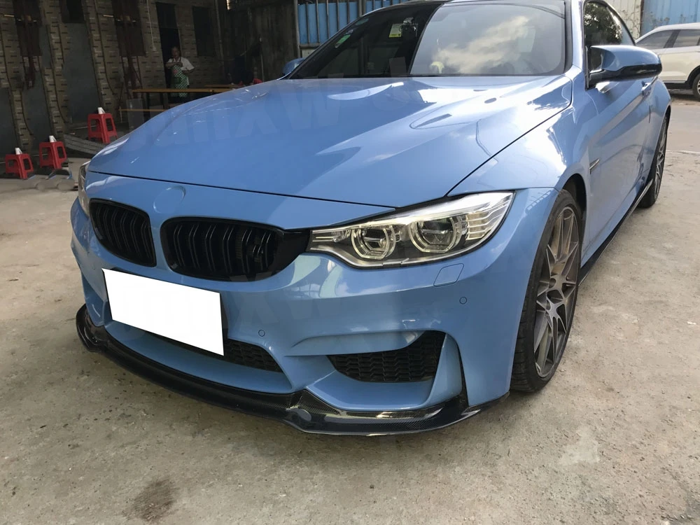For M3 M4 Carbon Fiber Car Front Bumper Lip Spoiler Trims for BMW 3 4 Serises F80 M3 F82 F83 M4 2014-2017 Car Decoration