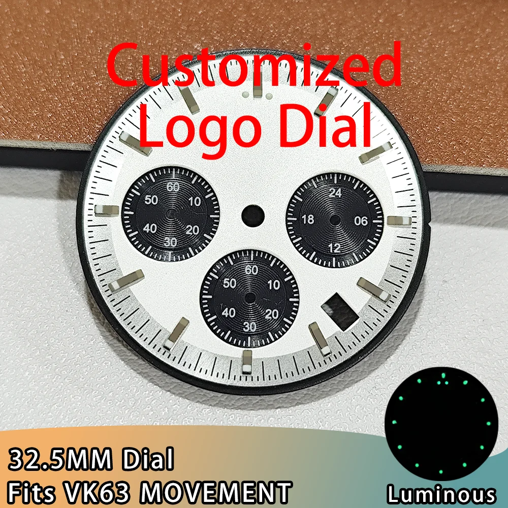 Customized Logo VK63 Dial VK63 Movement Speed Master Modified Chronograph Watches Replacement VK63 Dials Custom VK63 Watch Face