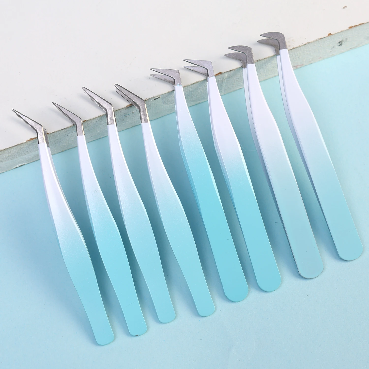 Pince à épiler pour Extension de cils, pointe en Fiber, Isolation du Volume, pince à cils précise, technologie Nano, sourcils de maquillage