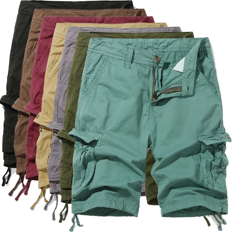 

Men's Cotton Multi-Pocket Cargo Shorts Large Size Five-Point Shorts Tooling Shorts