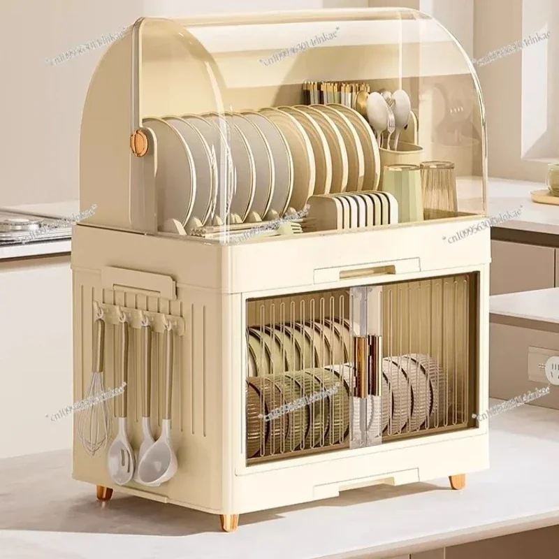 Küchenschüsselregal, Geschirr-Aufbewahrungsbox, Haushalt mit Deckel, Geschirr, Schüsselbox, Geschirrabflussregal, Kunststoffschrank