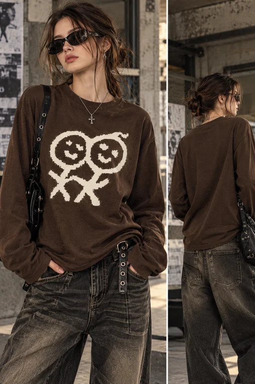 Grunge Y2K Women Long Sleeve T - Street Fashion Y2K 评论和价格