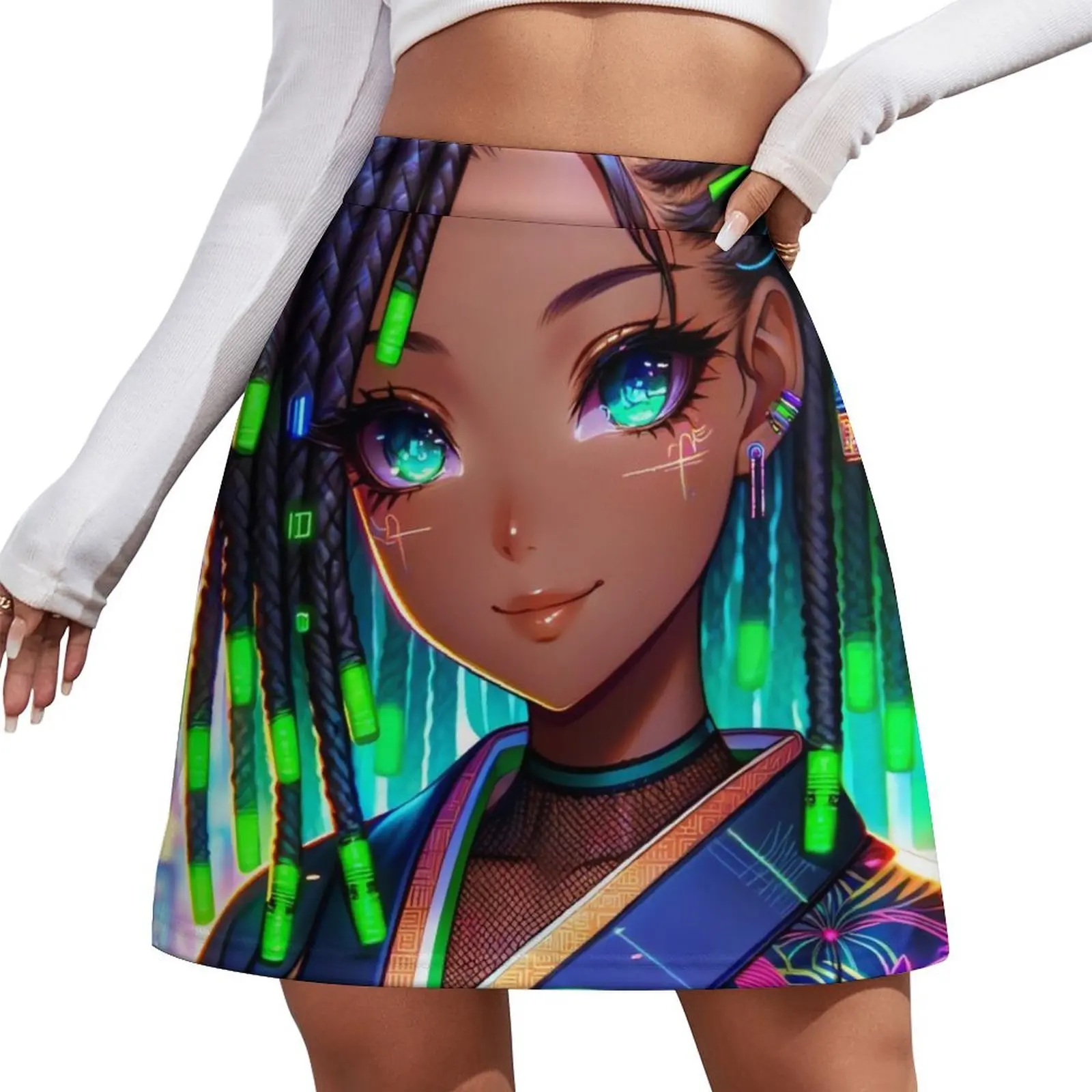 

Neon Green Tips Mini Skirt skirt for woman extreme mini dress Mini Skirt