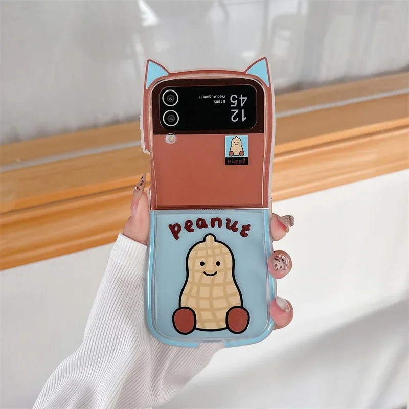 Funda de teléfono con dibujos de berenjena para Samsung Galaxy Z Flip 6 5 4 3 funda protectora trasera para ZFlip4 ZFlip5 ZFlip6