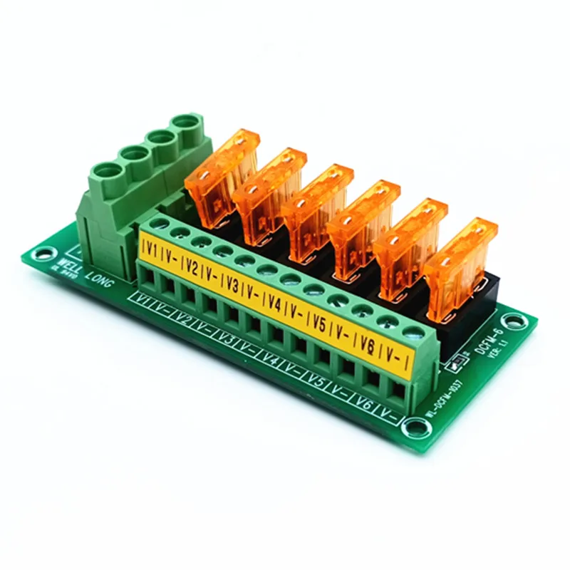 DC Power Fuse Distribution Strip Module Terminal Block 6 Position Expandable