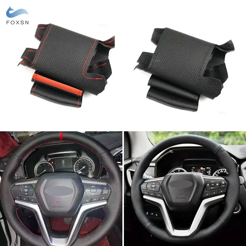 

Сшитые вручную кожаные автомобильные аксессуары из микрофибры, внутренняя отделка чехла на руль для Isuzu D-Max 2021 2022