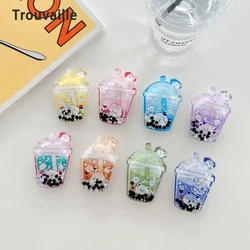 Trouvaille QuickSands Cell Phone Grip Holder Mobile Phone Finger Holder Cute Kickstand Soporte De Telefono Animal Drink MilkTea