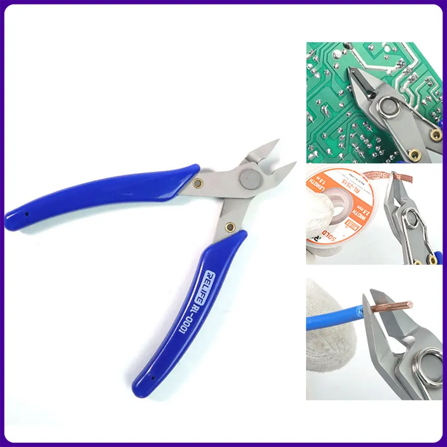 

5pcs RELIFE RL-0001 5-Inch Precision Diagonal Pliers High Hardness Cutter For Wire Cable DIY Repair Hand Tools