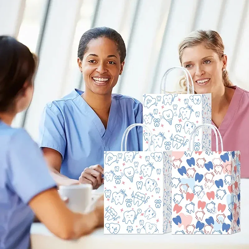 

5/10 шт. зубные сумки-тоут для стоматологических пациентов, зубной мультяшный узор, стоматологические товары, подарочные пакеты для гигиенистов, стоматологов, ухода за пациентами