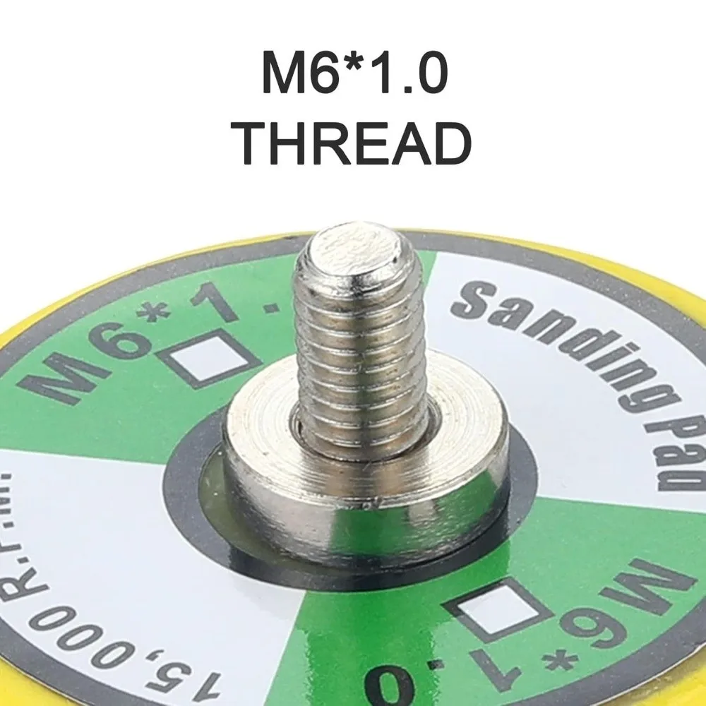 2pcs 2 Inch Diameter Hook and Loop Backing Pad 15000 RPM Rated M6x1 Thread DA Sander Pad PU Material Universal Fit