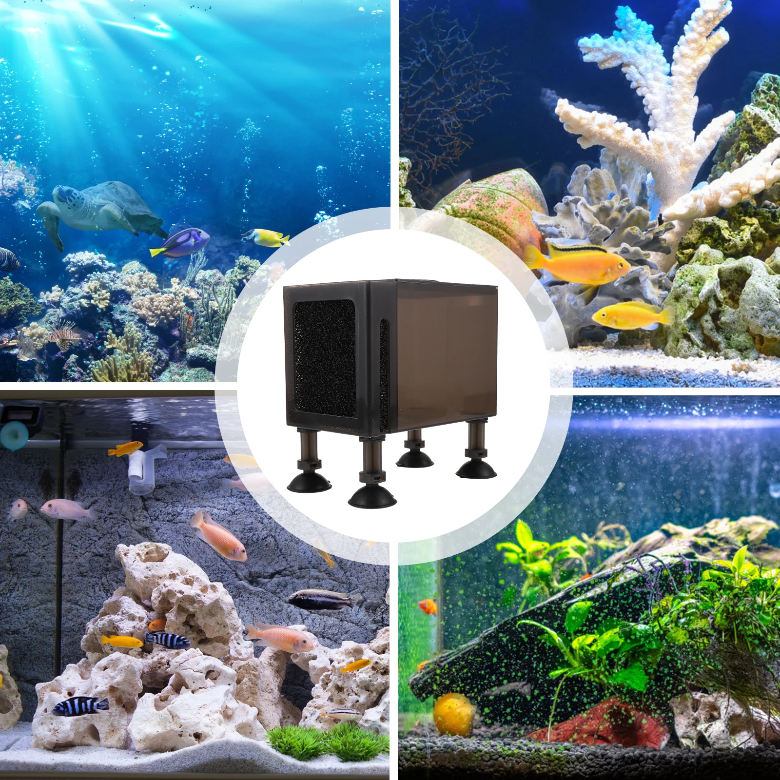 

Plastic Submersible Water Filter Case 150cm Black Compact Lightweight Easy Assembly Garden Fish Pond Pump Accessory