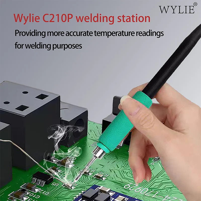 Сварочная станция WYLIE C210P, 200 Вт, точное чтение температуры, быстрое восстановление температуры, алюминиевая поддержка для ремонта печатных плат
