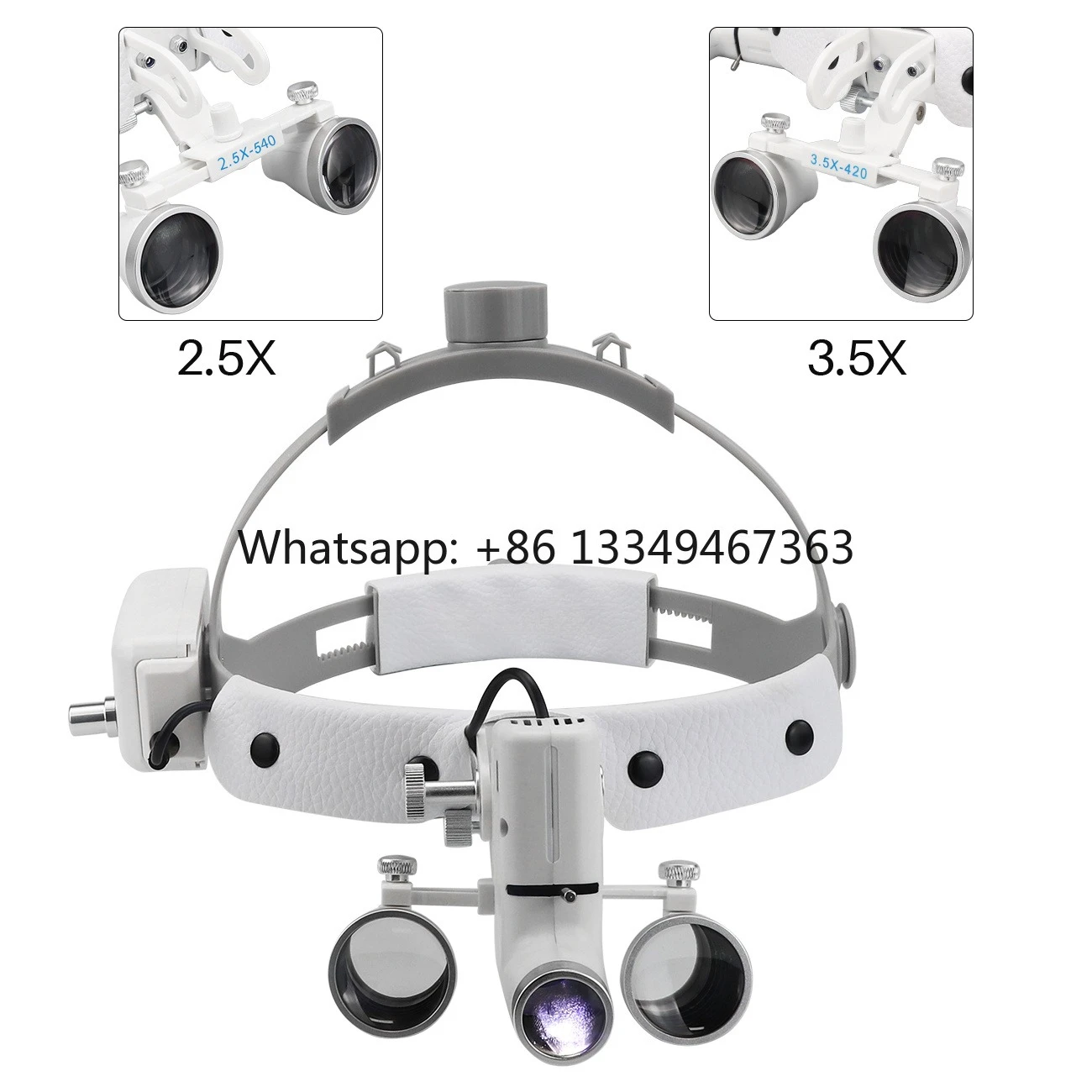 Hot Selling 2.5X/3.5X Dental 5W LED Surgical ENT Examination Headlight Medical Adjustable Chargeable Headlamp Electricity
