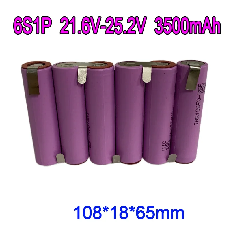 18650 Lithium-Ion Rechargeable Battery Pack 35E 2S1P~6S1P 7.2V-25.2V 3500mAh Screwdriver Welding Battery
