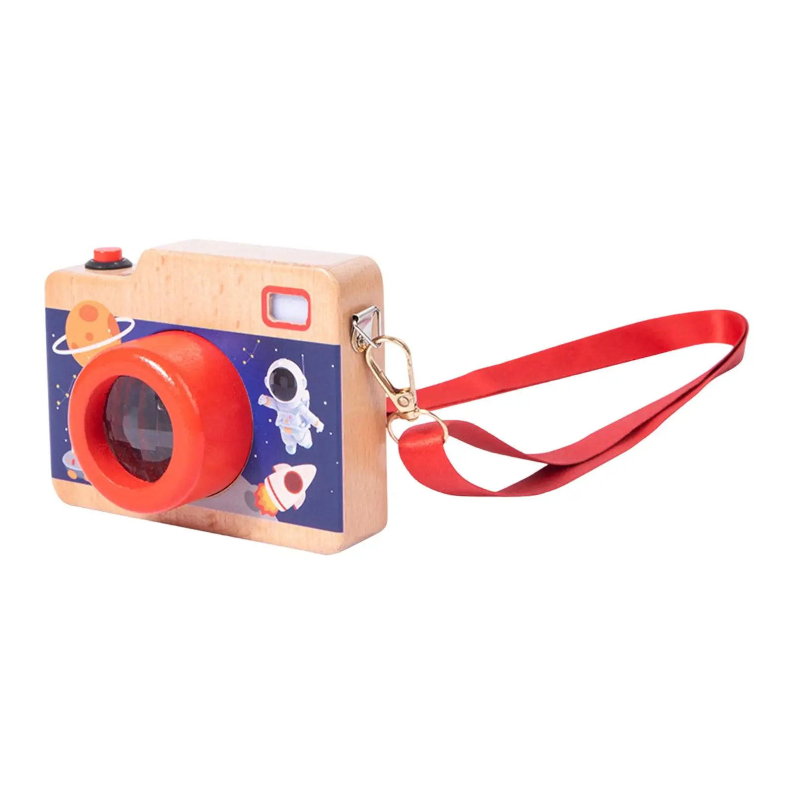 Drewniana mini lalkowa aparatka fotograficzna, zabawa w udawanie, upominek na przyjęcie z prawdziwymi dźwiękami i światłem, edukacyjna na Boże Narodzenie, dla 3-latka, dla dzieci