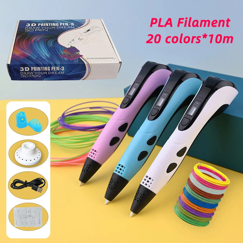 

2025 New 3D Pen 3D Printing Pen Set PLA Filament DIY Creative Kids Birthday Christmas Gift Three Dimensional Painting Tools