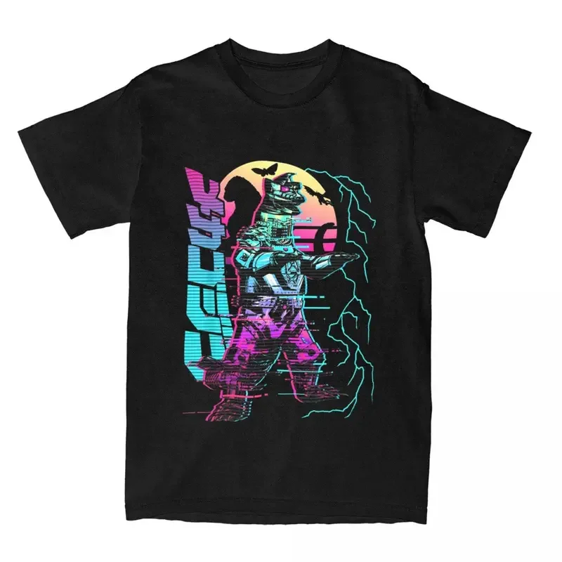 Y2K T-Shirt da uomo Godzillaed Neon Mechagodzilla Vintage Cotton Tee manica corta Monster King T Shirt O Neck top nuovo arrivo