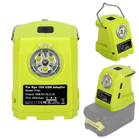 9W 420Lumens LED Work Light for RYOBI 14.4-18V Li-ion Battery Dual USB Adapter Converter for Ryobi Portable Spotlight Flashlight