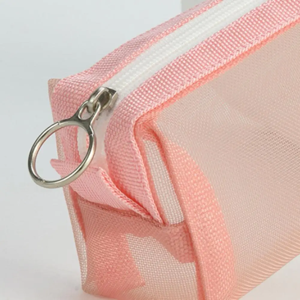 Estuche de lápices de gran capacidad, contenedor de papelería, bolsa de lápices espaciosa y duradera con cremallera, malla transparente para estudiantes