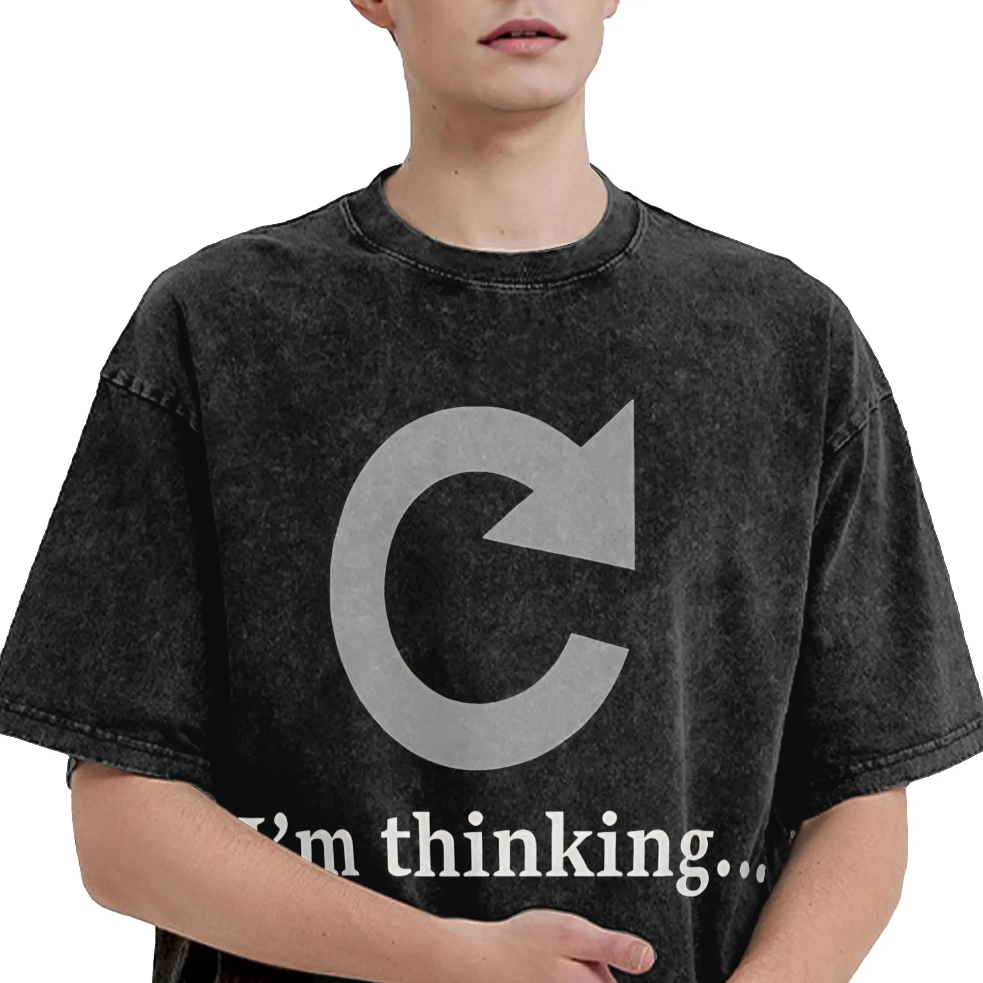 I Am Thinking Fun Design  T Shirts Hip Hop Washed 100% Cotton Oversize T-Shirt  Vintage Men Women Streetwear Summer Tee Shirt