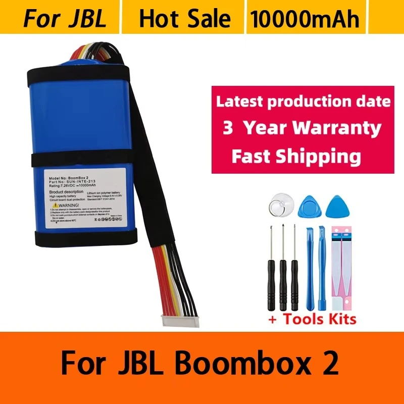 100% Boombox 2 10000mAh Original Speaker Battery For JBL Boombox2 Loudspeaker Player Battery Replacement Batteries+Tools