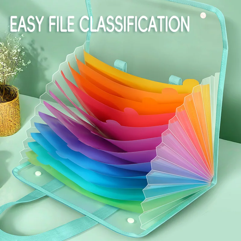 حقيبة مستندات جرافيتي مكونة من 13 طبقة من HUAJIE A4 للطلاب، مجلد بسحاب لأوراق الامتحانات، الواجبات المنزلية، تخزين الملفات والتصنيف