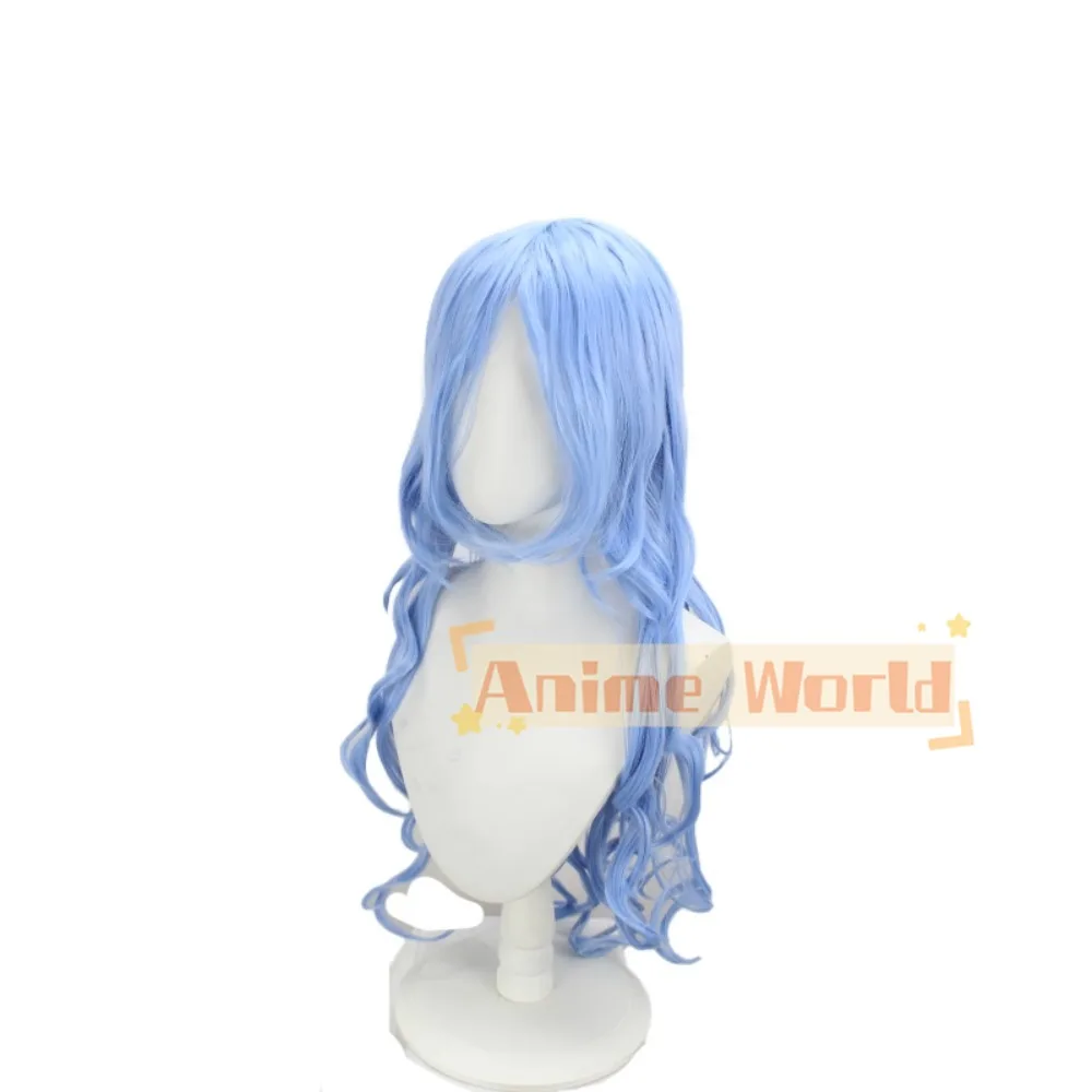 Anime Fairy Tail Juvia Lockser Cosplay Wig Blue Wavy Long Hair Heat Resistant Fiber + Wig Cap view 3
