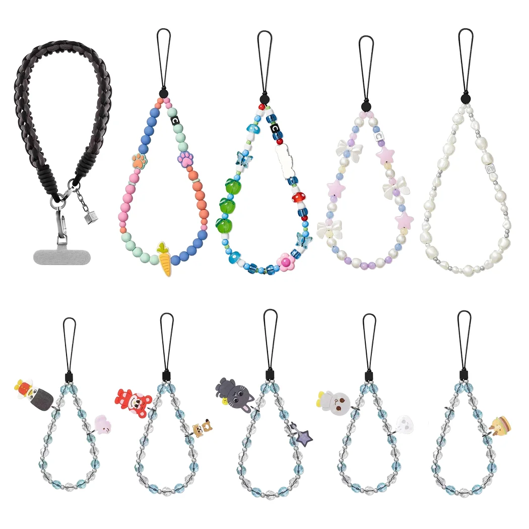 

Colorful Beads Mobile Phone Accessories Phone Charm Short Straps for IPhone Lanyard Bracelet for Galaxy