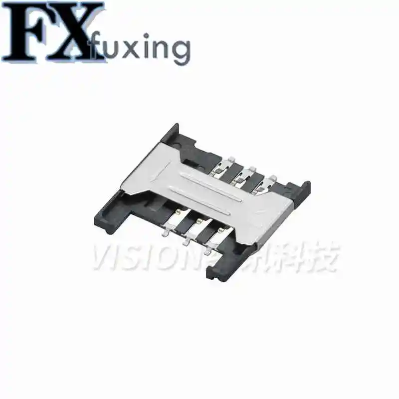 10pcs/lot 6Pin Sim Card Socket Holder Connector For Lenovo A568t A788t K860I A3000-H A5000 Tray Slot 1.8mm Thickness 6 Feet