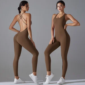 Tulum backless, seksi kadınlar, catsuit dans spor takım elbise push up kolsuz tulum spor yoga pozlar göt Set onesies'in en iyi 10 satışı-no. 4