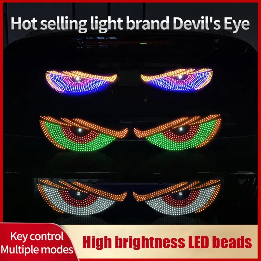 2pcs Car Dynamic Devil's Eye Light For Cars Programmable Flexible Window Screen LED Display For Car Truck Windshield Lights