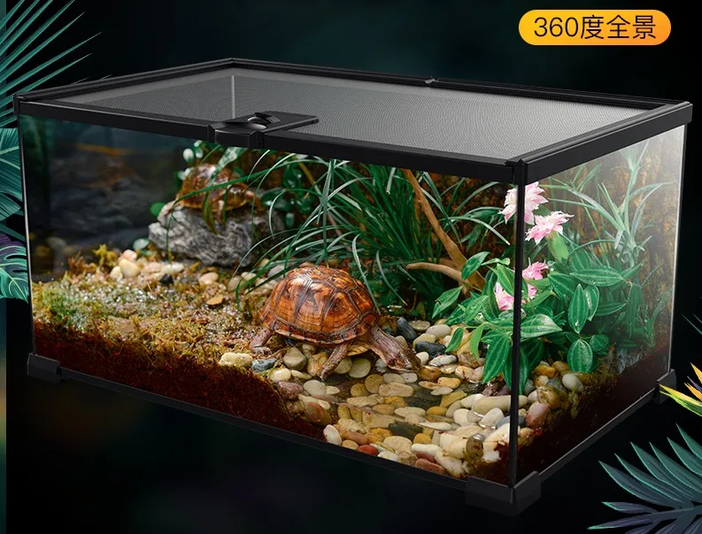 Reptile breeding box Crested gecko lizard horned frog Hermit crab spider glass ecological tank